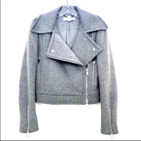 Rare! Stella McCartney Gray Wool Moto Biker Jacket Like New! - Picture 6 of 16